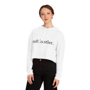 Soft Hustler Women’s Cropped Hooded Sweatshirt | Trendy and Comfortable Layering Piece Printify