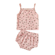 Floral Baby Camisole + High Waisted Matching Shorts Set Baby Vibes & Co.