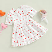 Toddler Girls Valentines Day & Hearts Red Dress BABY VIBES & CO.