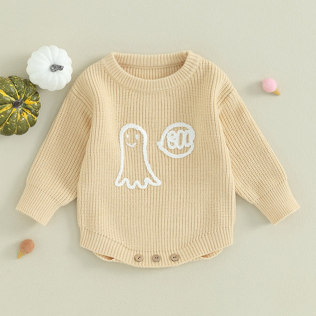 GHOSTY KNIT SWEATER ROMPER Baby Vibes & Co.
