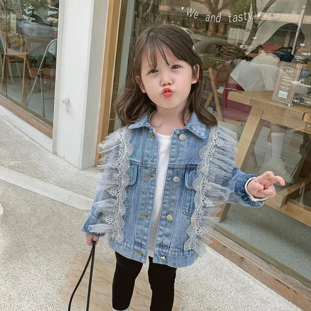 Girls Denim Jackets Fashion New Kids Outerwear Baby Girls Clothes Long Sleeve Denim Jacket For 2-10 Year Teens Girls Denim Coats BABY VIBES & CO.