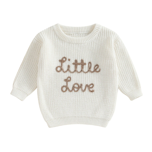 Autumn New Baby Boys Girls Clothes Toddler Kintted Sweater Long Sleeve Crew Neck Letters Winter Warm Crochet Infant Pullover BABY VIBES & CO.