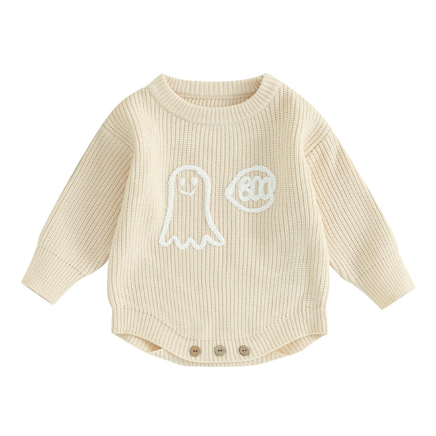 GHOSTY KNIT SWEATER ROMPER Baby Vibes & Co.
