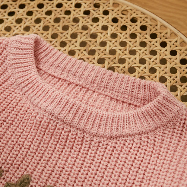 Autumn New Baby Boys Girls Clothes Toddler Kintted Sweater Long Sleeve Crew Neck Letters Winter Warm Crochet Infant Pullover BABY VIBES & CO.