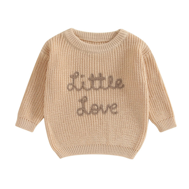 Autumn New Baby Boys Girls Clothes Toddler Kintted Sweater Long Sleeve Crew Neck Letters Winter Warm Crochet Infant Pullover BABY VIBES & CO.