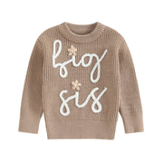 2023-10-25 Lioraitiin 6M-3Y Toddler Girls Sweater Letter Embroidery Long Sleeve Pullovers Fall Kids Clothes Baby Jumpers Tops BABY VIBES & CO.