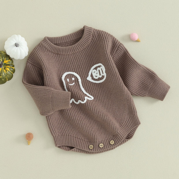 GHOSTY KNIT SWEATER ROMPER Baby Vibes & Co.