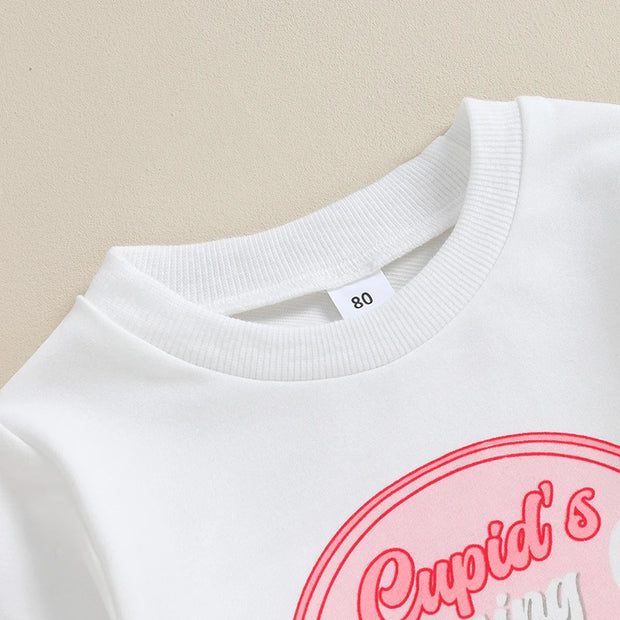 Long Sleeve Crewneck + Pink Velvet Flares BABY VIBES & CO.