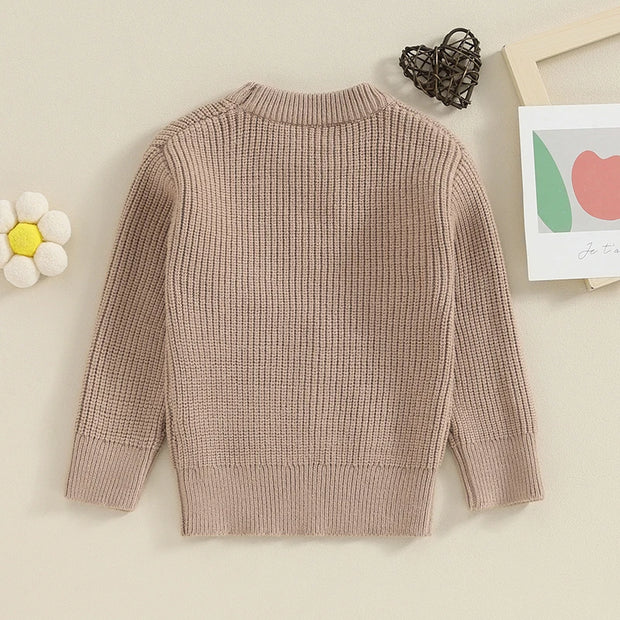 2023-10-25 Lioraitiin 6M-3Y Toddler Girls Sweater Letter Embroidery Long Sleeve Pullovers Fall Kids Clothes Baby Jumpers Tops BABY VIBES & CO.