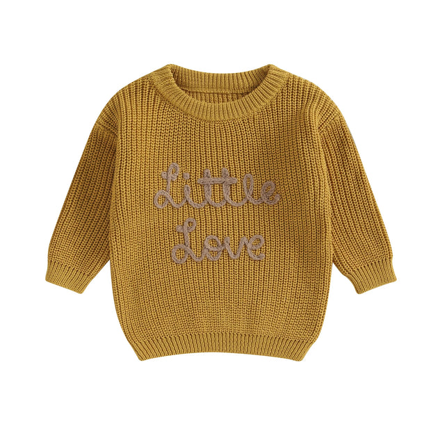 Autumn New Baby Boys Girls Clothes Toddler Kintted Sweater Long Sleeve Crew Neck Letters Winter Warm Crochet Infant Pullover BABY VIBES & CO.