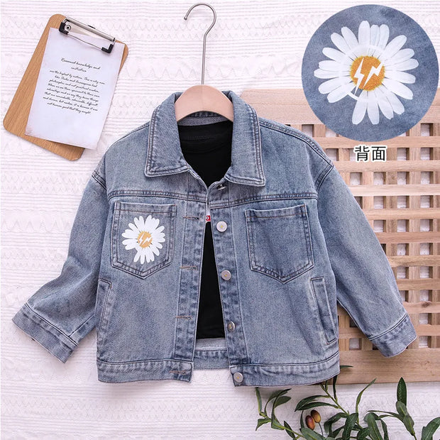 Girls Denim Jackets Fashion New Kids Outerwear Baby Girls Clothes Long Sleeve Denim Jacket For 2-10 Year Teens Girls Denim Coats BABY VIBES & CO.