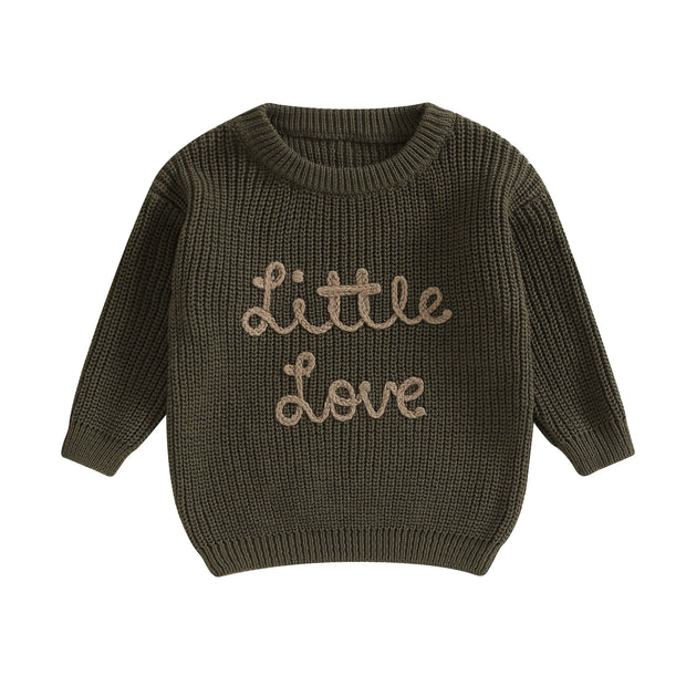 Autumn New Baby Boys Girls Clothes Toddler Kintted Sweater Long Sleeve Crew Neck Letters Winter Warm Crochet Infant Pullover BABY VIBES & CO.