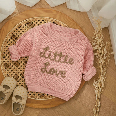 Autumn New Baby Boys Girls Clothes Toddler Kintted Sweater Long Sleeve Crew Neck Letters Winter Warm Crochet Infant Pullover BABY VIBES & CO.