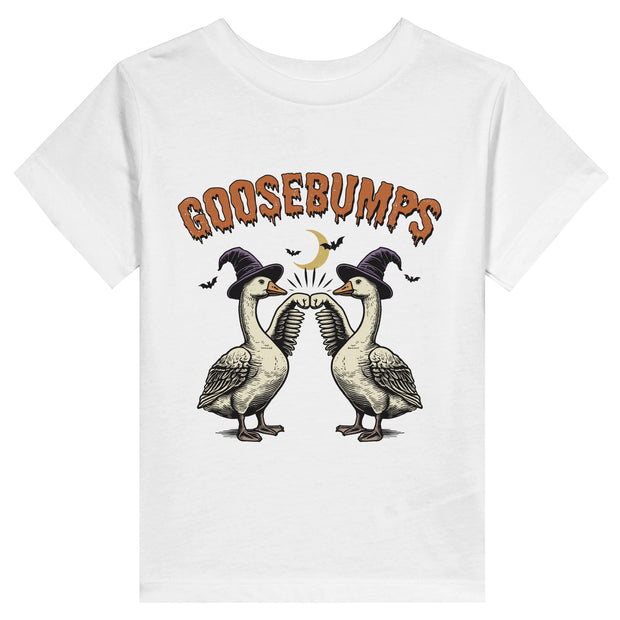Goose Bumps Halloween Toddler T-Shirt | Fall Tee Shirt |Bella + Canvas 3001T White BABY VIBES & CO.