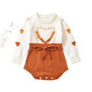 Baby Girl Long Sleeve Knit Sweater Styled Romper Bodysuit BABY VIBES & CO.