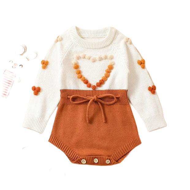 Baby Girl Long Sleeve Knit Sweater Styled Romper Bodysuit BABY VIBES & CO.