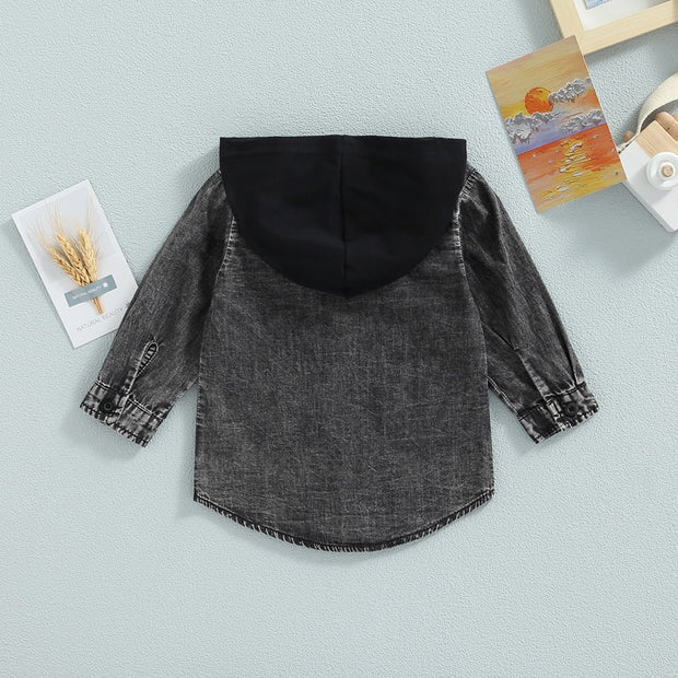 Trendy Denim Hooded Jacket 12M-4T Baby Vibes & Co.