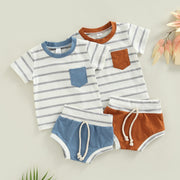 Baby Boys short sleeve Striped 2 Piece Set BABY VIBES & CO.