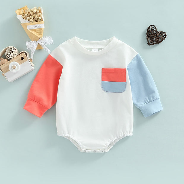 Tri Colored Long Sleeved Romper BABY VIBES & CO.