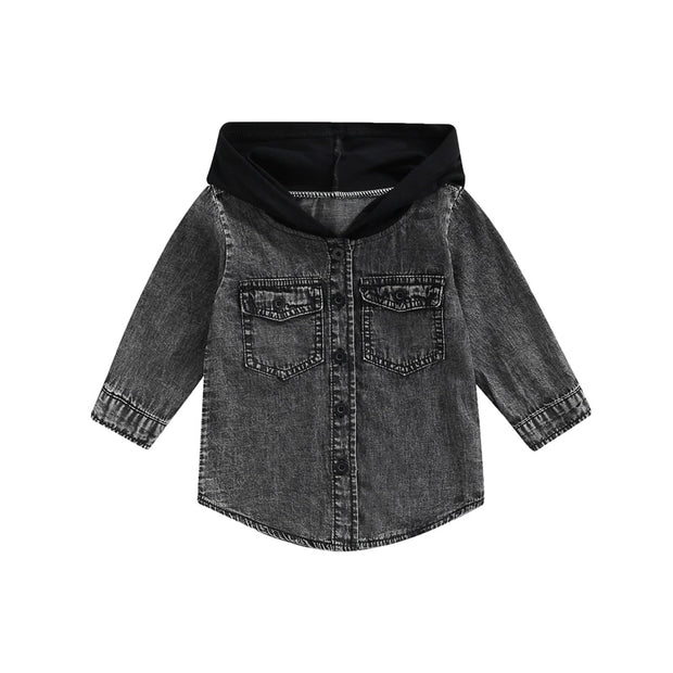 Trendy Denim Hooded Jacket 12M-4T Baby Vibes & Co.