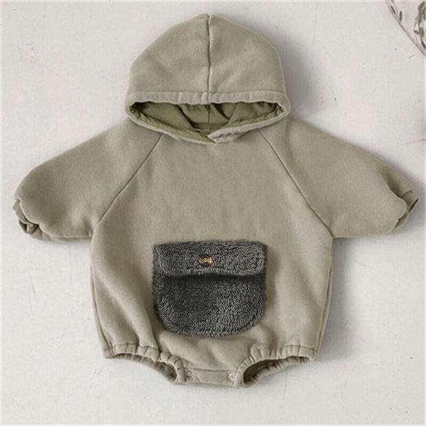 Kangaroo Hooded Romper 0-3T BABY VIBES & CO.