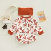 FOCUSNORM 2pcs Infant Baby Girls Boys Cute Romper Hairband 0-18M Flowers/Letter Printed Long Sleeve Sweatshirt Jumpsuit BABY VIBES & CO.
