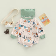 FOCUSNORM 2pcs Infant Baby Girls Boys Cute Romper Hairband 0-18M Flowers/Letter Printed Long Sleeve Sweatshirt Jumpsuit BABY VIBES & CO.