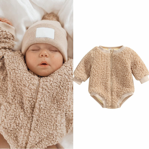 0-2T Fleece Long Sleeve Romper BABY VIBES & CO.