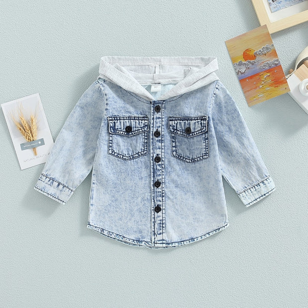 Trendy Denim Hooded Jacket 12M-4T Baby Vibes & Co.