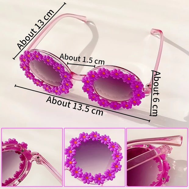iboode Kids Sunglasses Oval Flower Fashion Children Sunglasses Girls Baby Shades Glasses UV400 Outdoor Sun Protection Eyewear BABY VIBES & CO.