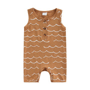 2022-03-01 Lioraitiin 0-12M Infant Baby Boy Girl Casual Romper Summer Sleeveless Printting O-Neck Snap Crotch Jumpsuit BABY VIBES & CO.