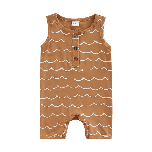 2022-03-01 Lioraitiin 0-12M Infant Baby Boy Girl Casual Romper Summer Sleeveless Printting O-Neck Snap Crotch Jumpsuit BABY VIBES & CO.