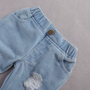 Lacy Jean & Long Sleeve Romper 2PC BABY VIBES & CO.