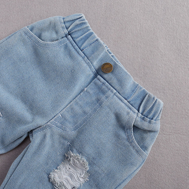 Lacy Jean & Long Sleeve Romper 2PC BABY VIBES & CO.