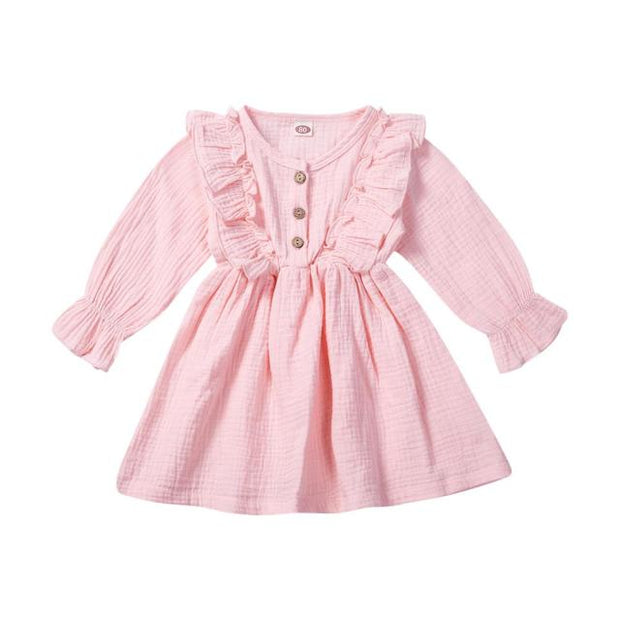 Long Sleeve Frilly Ruffled Dress 12M-5T BABY VIBES & CO.