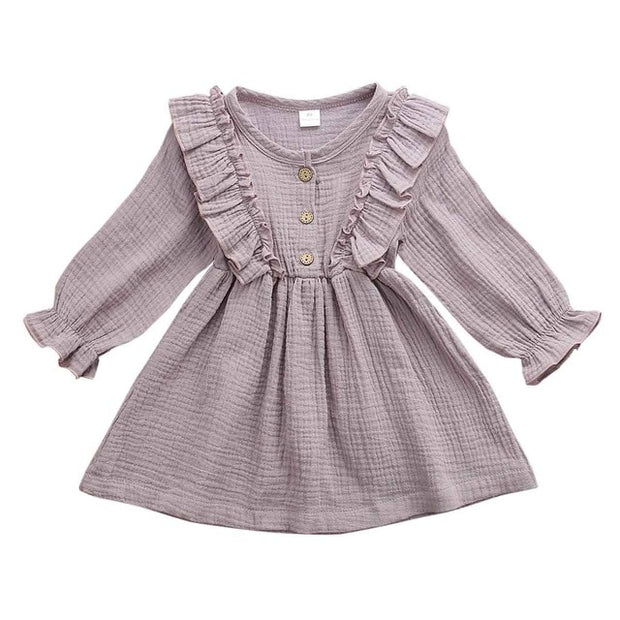 Long Sleeve Frilly Ruffled Dress 12M-5T BABY VIBES & CO.