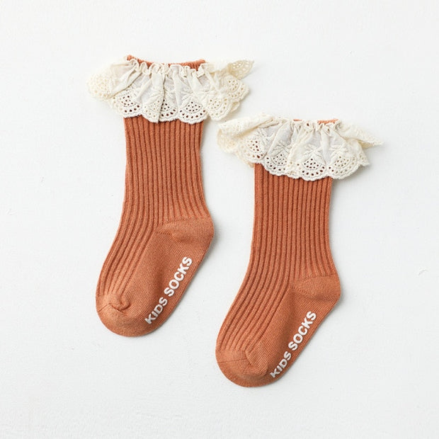 Frill & Lace Knee High Socks 0-3Y BABY VIBES & CO.