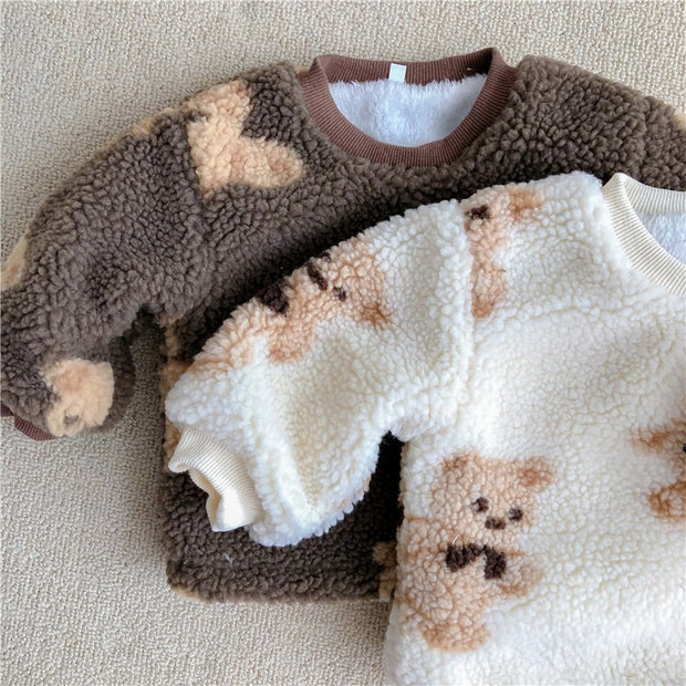 Thickened Saffron Teddy Fleece Separates BABY VIBES & CO.