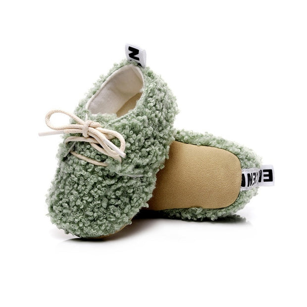 Fuzzy Soft Sole Lace-up Booties 0-24M BABY VIBES & CO.