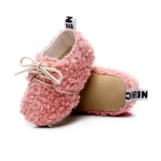 Fuzzy Soft Sole Lace-up Booties 0-24M BABY VIBES & CO.