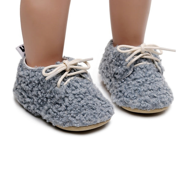 Fuzzy Soft Sole Lace-up Booties 0-24M BABY VIBES & CO.