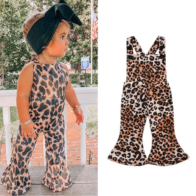 Leopard Print Sleeveless Overalls BABY VIBES & CO.