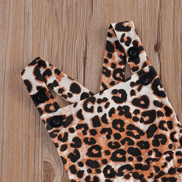 Leopard Print Sleeveless Overalls BABY VIBES & CO.