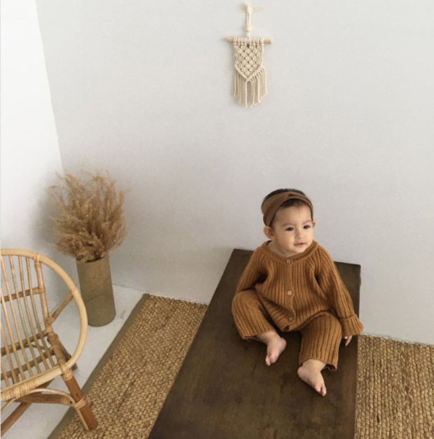 Matte Long Sleeve Ribbed Henleys 6-24M BABY VIBES & CO.