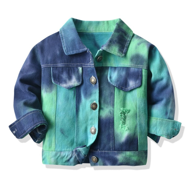 TIE DIE JEAN JACKET 12-7T BABY VIBES & CO.