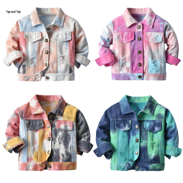 TIE DIE JEAN JACKET 12-7T BABY VIBES & CO.