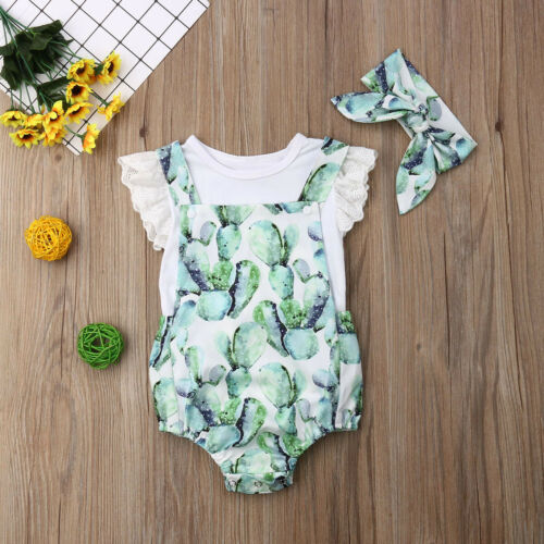 CACTUS BUMMIE SUSPENDER BODYSUIT SET + BOW KNOT BABY VIBES & CO.