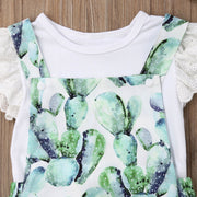 CACTUS BUMMIE SUSPENDER BODYSUIT SET + BOW KNOT BABY VIBES & CO.