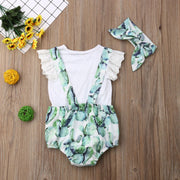 CACTUS BUMMIE SUSPENDER BODYSUIT SET + BOW KNOT BABY VIBES & CO.