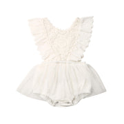 Baby Girl Creamy White Boho Lace Romper 0-24M BABY VIBES & CO.